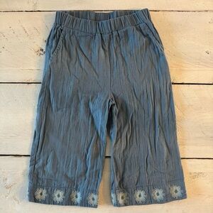 Kate Quinn Organic Cotton Embroidered gaucho pants